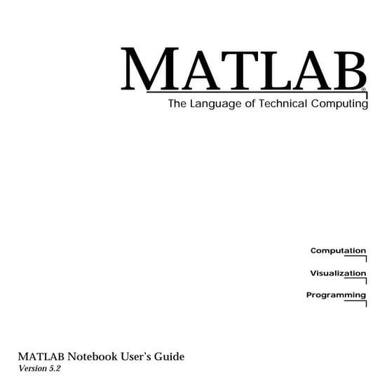 Matlab manual | PDF | Desktop Publishing | Computer Software and ...