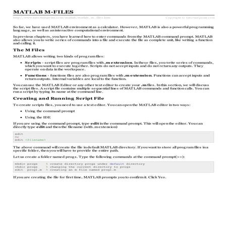 Matlab m files | PDF