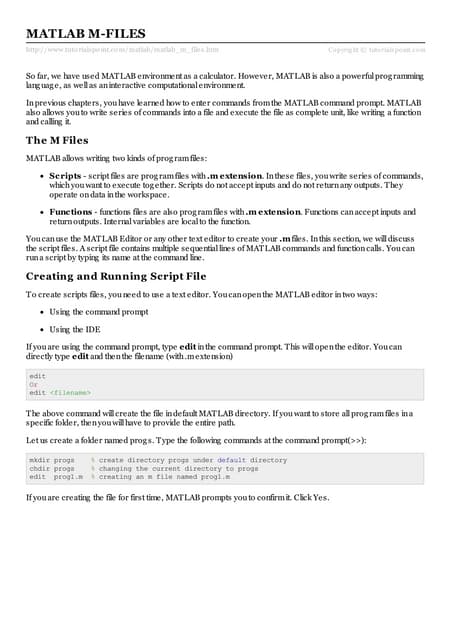 Matlab m files | PDF