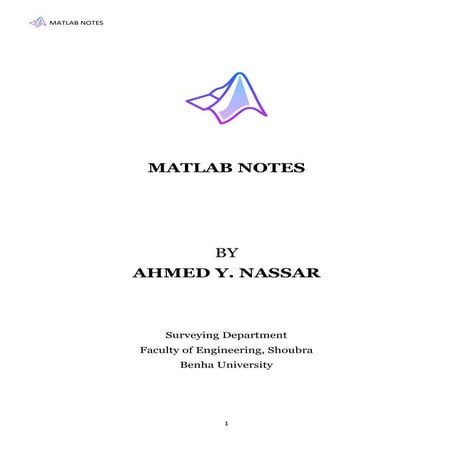 Notes on MATLAB - Basic Cheatsheet | PDF