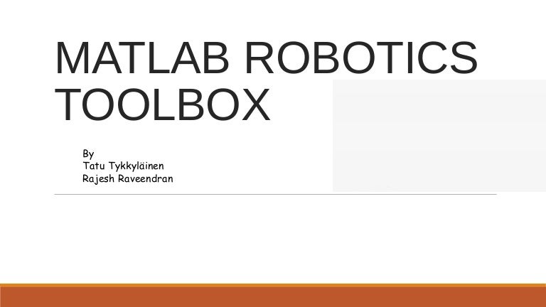 Robotics Toolbox For Matlab