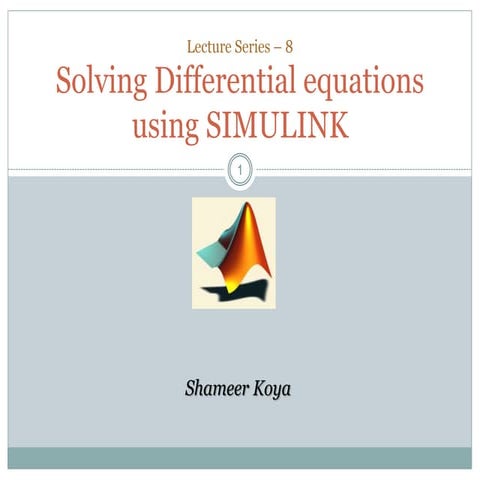 Mat lab solving equations simulink | PPT