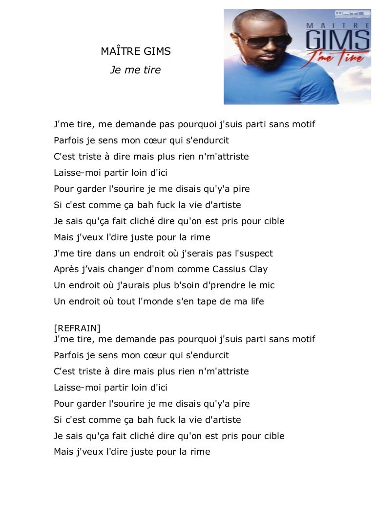 Maître Gims Je me tire