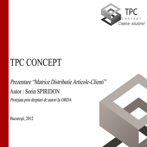Matrice Distributie Articole-Clienti by TPC CONCEPT