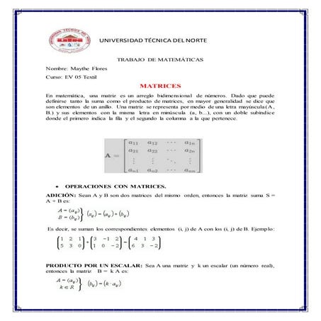TEMA 1: MATRICES. OPERACIONES CON MATRICES | PPTX