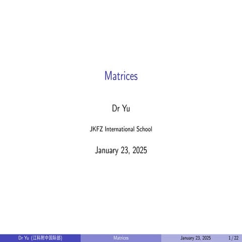 CAIE 9231 FP1 Matrices - Slides for inclass use