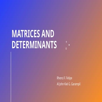 Matrices and Determinants power point presentation