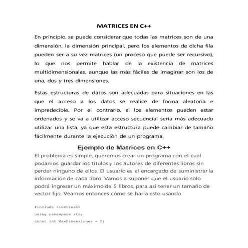 Matrices en c | DOCX