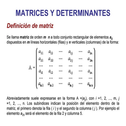 Matrices y determinantes