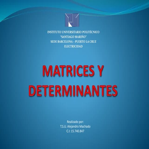 Matrices y determinantes
