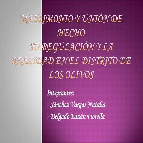 Matrimonio y union de hecho