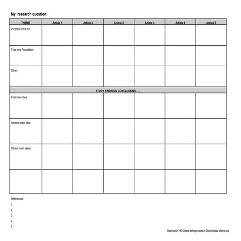 Literature Review Matrix | PDF
