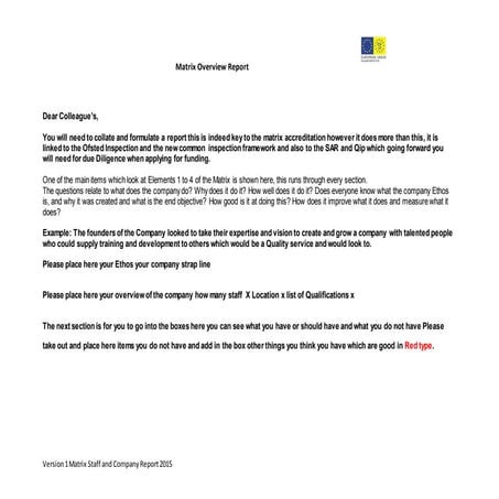 Matrix report overview