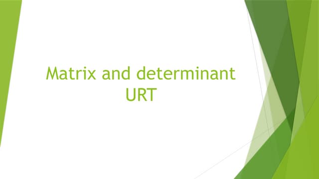 Matrix and determinant URT [Autosaved].pptx