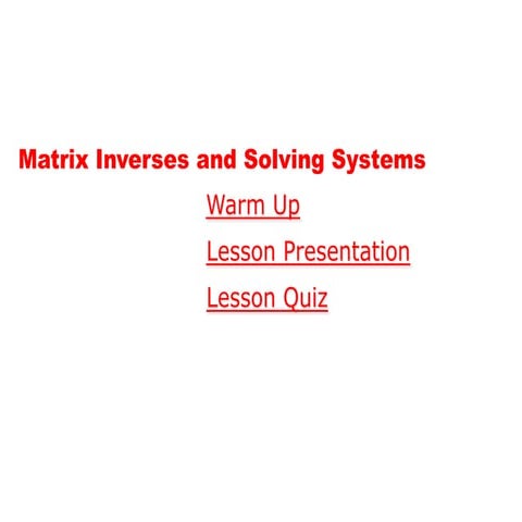 Matrix inverse