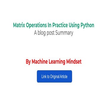 Matrix operations in practice using python | PPT