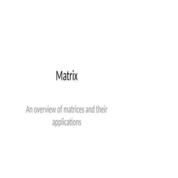 Matrix Presentation For Fsc students and teachers