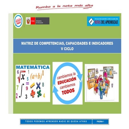 MATRIZ DE COMPETENCIAS, CAPACIDADES E INDICADORES V CICLO 2015