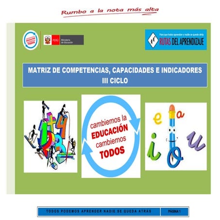 Matriz de competencias, capacidades e indicadores III ciclo 2015 