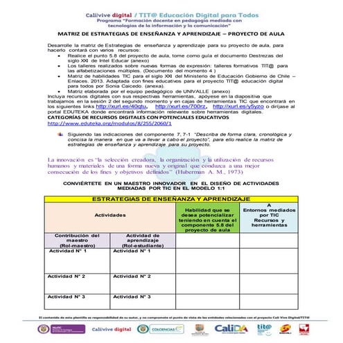 Matriz de estrategias de  aprendizaje  nro. 2