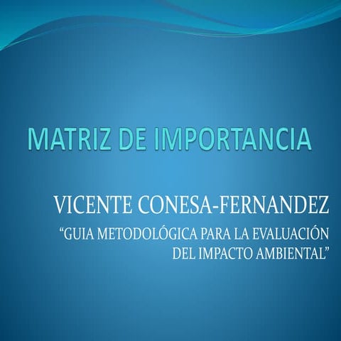 Matriz de importancia conesa