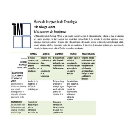 Matriz de integracion | DOCX