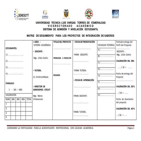 Matriz  de  seguimiento   de  pis