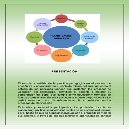 Elementos de la planificación didáctica