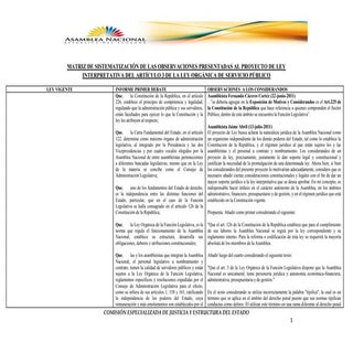 Comisión de Justicia - Matriz Ley I...