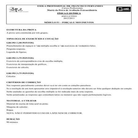 Plano anual de Fisica ensino medio 1° ano | DOCX