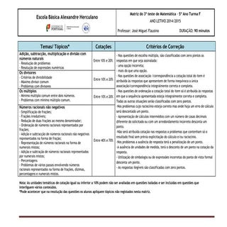 Matriz para encarragados de educaçã...