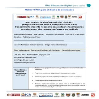 Matriz tpack para el diseño de acti...