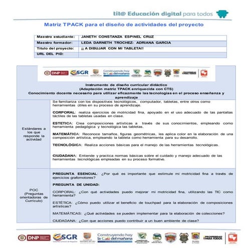 Matriz tpack personalizada janeth