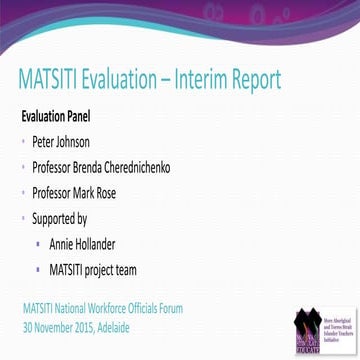MATSITI Interim Evaluation