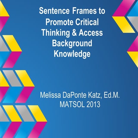 MATSOL Presentation - Sentence Frames | PDF