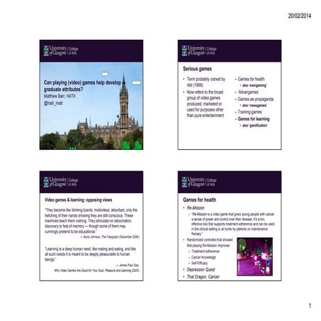 How video games can enhance graduate attributes