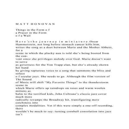 M A T T D O N O V A NThings In The Form O F A Prayer In docx