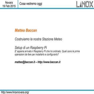 Matteo baccan   raspberry pi - lino...