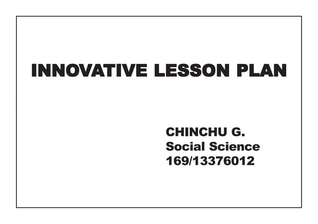 INNOVATIVE LESSON PLAN
