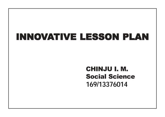 INNOVATIVE LESSON PLAN