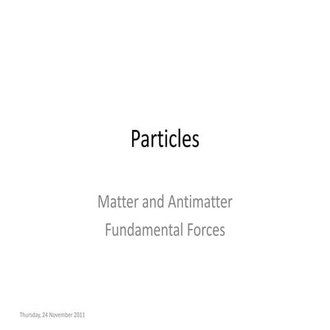 Matter and antimatter