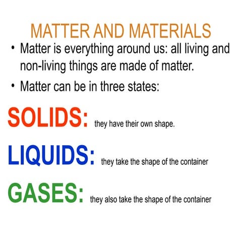 Matter and materials