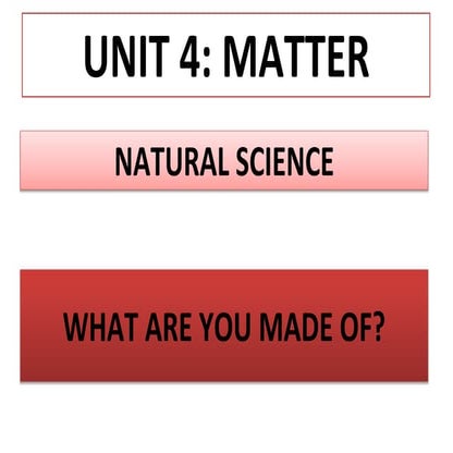 Unit 4: Matter 