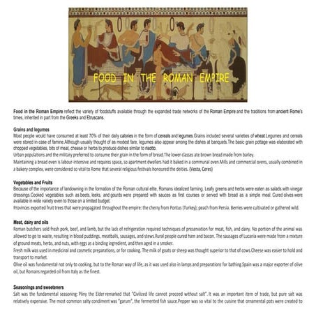 Matterial  food in the roman empire