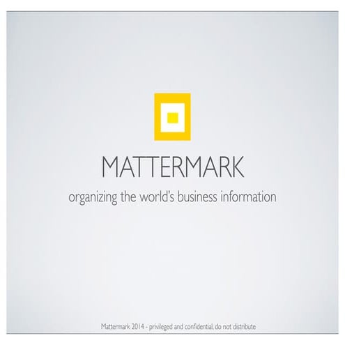 Mattermark 1st Series A Deck