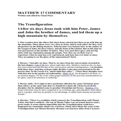 The transfiguration of Jesus | PPTX