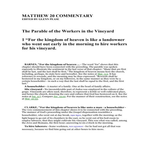 Matthew 20 commentary PDF