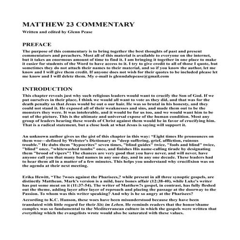 Matthew 23 commentary | PDF