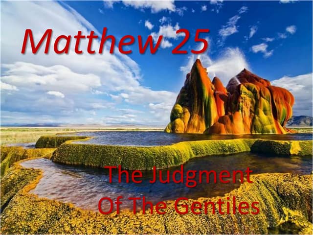 Matthew 25, The Judgment Of The Gen...