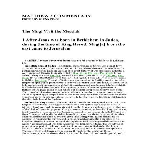 Matthew 2 commentary | PDF